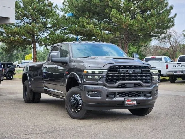 2026 RAM 3500 RAM 3500 LIMITED CREW CAB 4X4 8' BOX in Granite Crystal Metallic Clear-Coat Exterior Paint — front three-quarter view