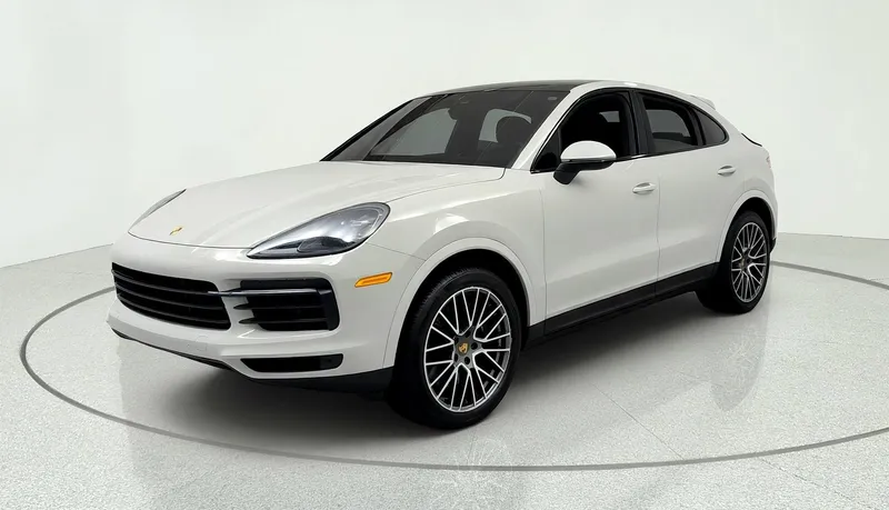 2021 Porsche Cayenne Coupe 4DR AWD COUPE in Silver — front three-quarter view