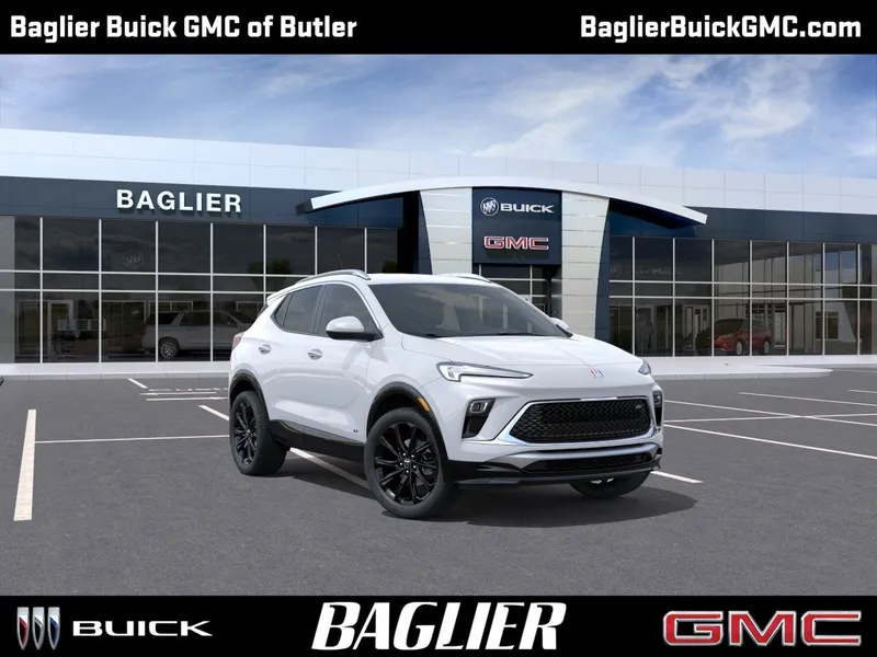 2026 Buick Encore GX Sport Touring in Summit White — front three-quarter view