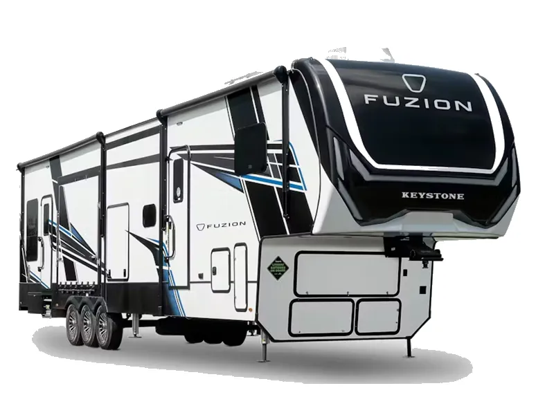 2026 Keystone RV Fuzion in WHITE — front three-quarter view