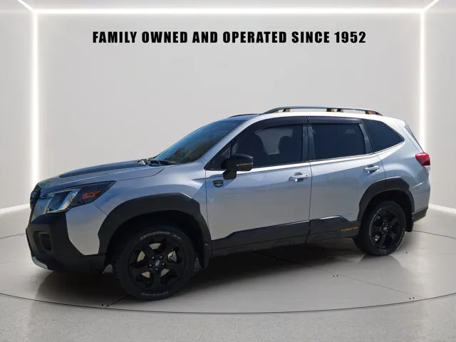 2022 Subaru Forester Wilderness in Ice Silver Metallic — front three-quarter view