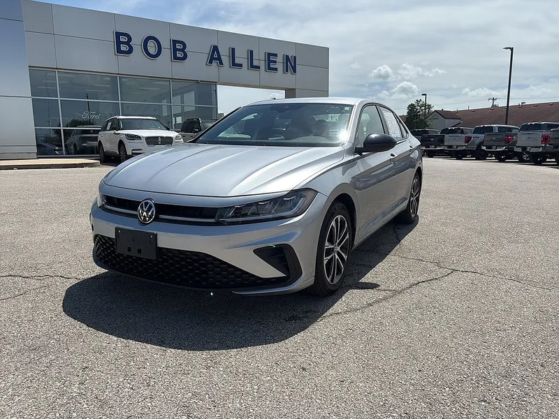 2025 Volkswagen Jetta Sport in Pyrite Silver Metallic — front three-quarter view