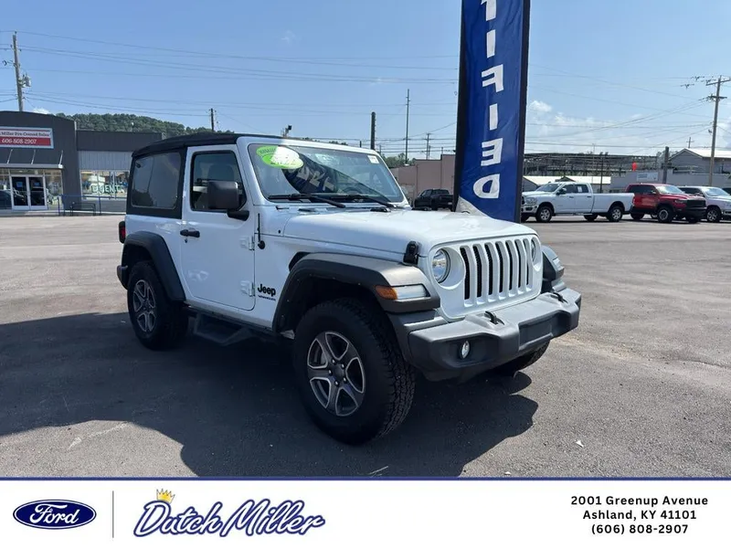 2022 Jeep Wrangler Sport S in Bright White Clearcoat — front three-quarter view