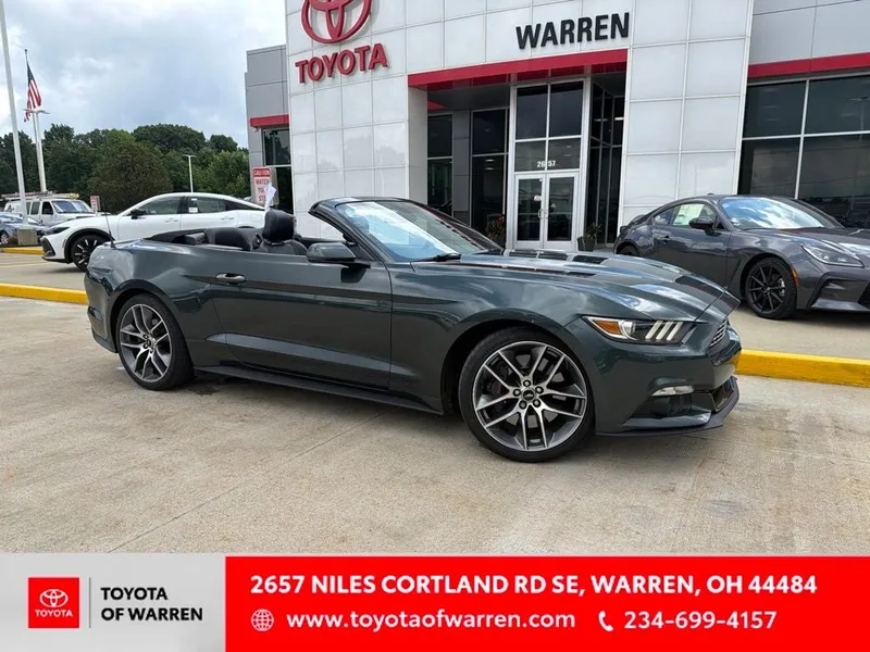 2016 Ford Mustang EcoBoost Premium in Guard Metallic — front three-quarter view