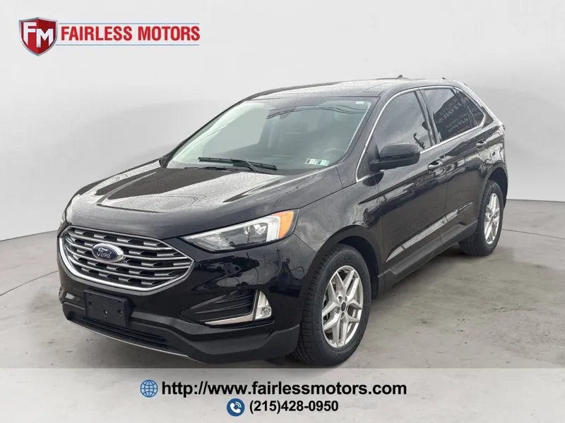 2022 Ford Edge SEL AWD 4dr Crossover in Black — front three-quarter view