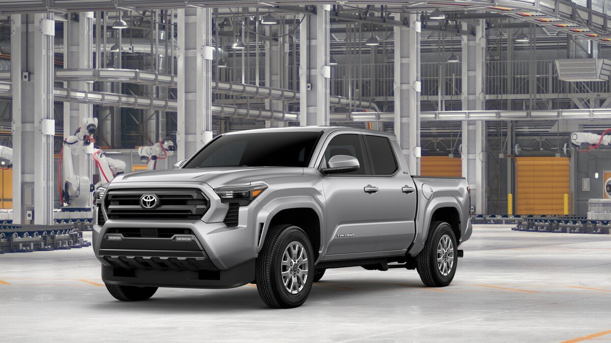 2026 Toyota Tacoma SR5 in Celestial Silver Metallic — front three-quarter view