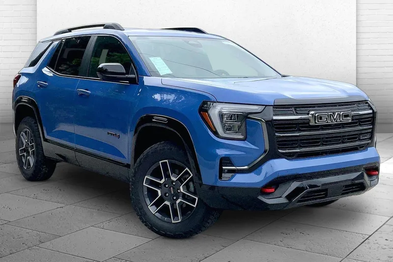 2027 GMC Terrain AWD AT4 in Rapids Metallic — front three-quarter view