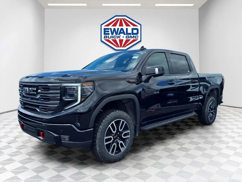 2026 GMC Sierra 1500 AT4 in Onyx Black — front three-quarter view