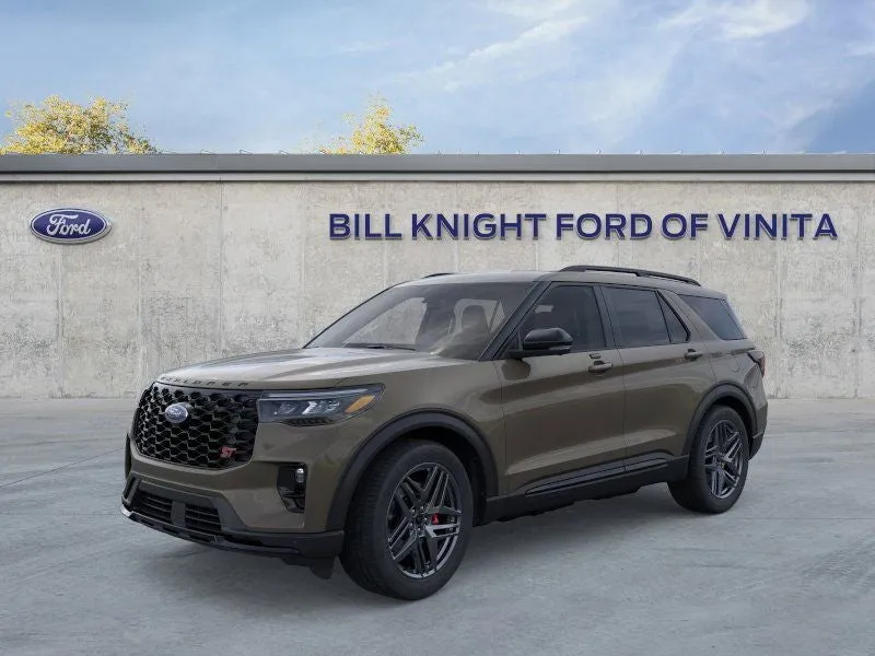 2026 Ford Explorer ST in Gray — front three-quarter view