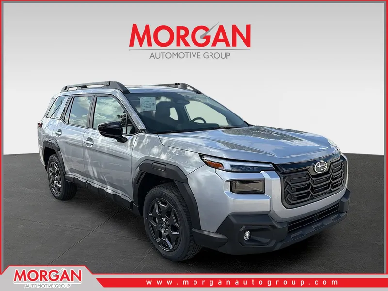 2026 Subaru Outback Premium in Ice Silver Metallic — front three-quarter view