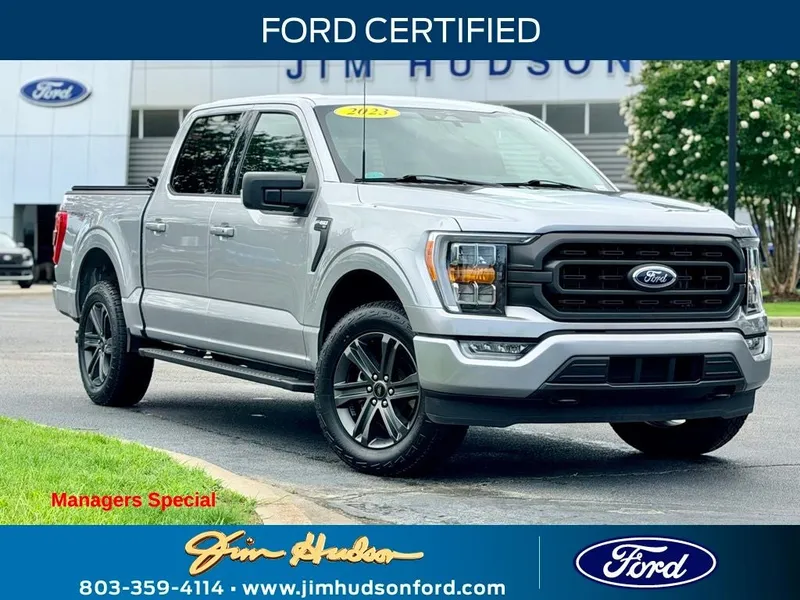 2023 Ford F-150 XLT CERTIFIED 4X4 SPORT PACKAGE in Silver Metallic — front three-quarter view