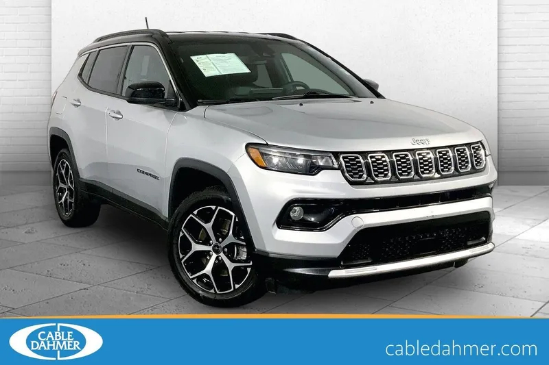 2025 Jeep Compass Limited in Silver Zynith Metallic Clearcoat — front three-quarter view