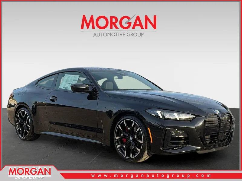 2026 BMW 4 Series M440i in Black Sapphire Metallic — front three-quarter view