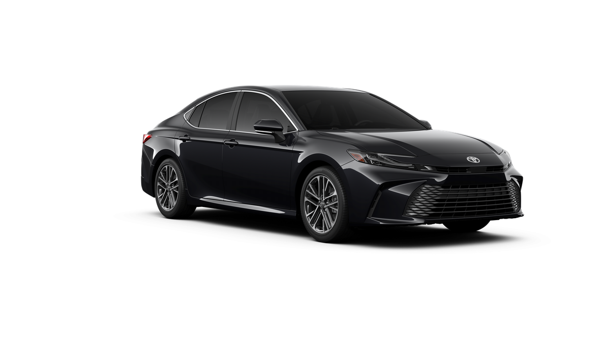 2026 Toyota Camry XLE in Black — front three-quarter view