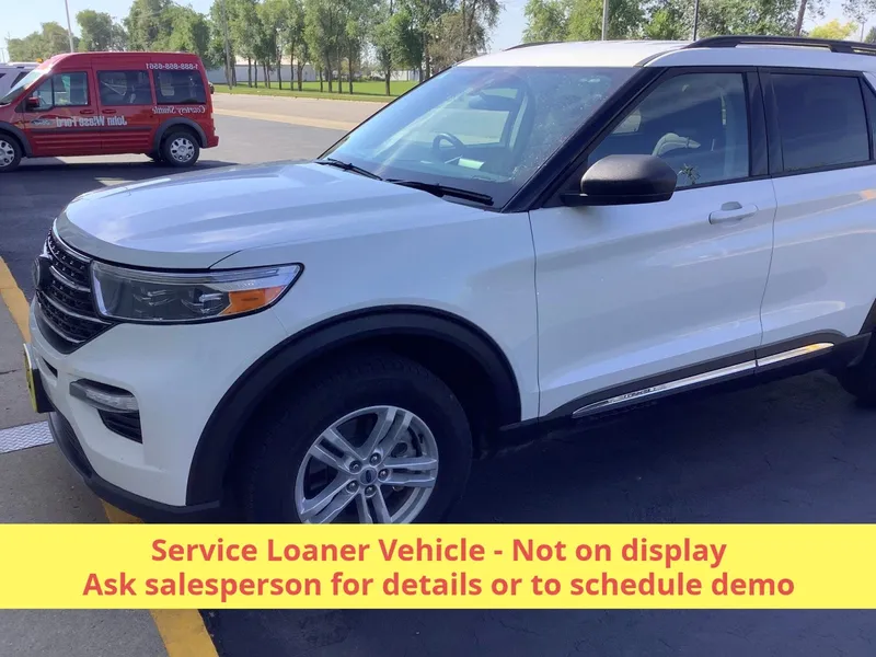 2024 Ford Explorer XLT 4WD in Star White Metallic Tri-Coat — front three-quarter view