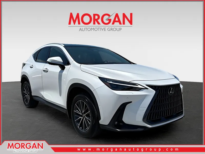 2025 Lexus NX 350h Luxury in White Pearl — front three-quarter view