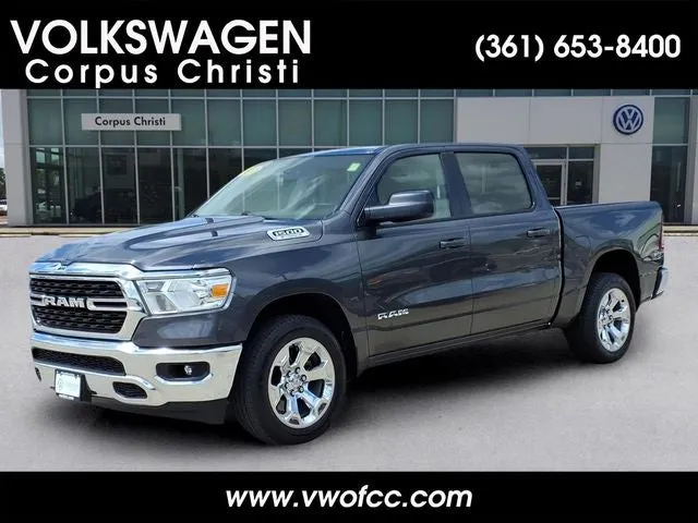 2022 RAM 1500 Big Horn/Lone Star in Granite Crystal Metallic Clearcoat — front three-quarter view