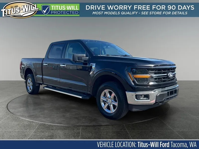 2024 Ford F-150 XLT in Black — front three-quarter view