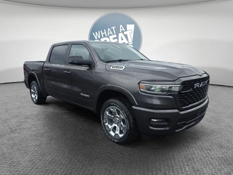 2026 RAM 1500 Big Horn/Lone Star in Granite Crystal Metallic Clearcoat — front three-quarter view