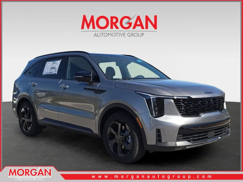2026 Kia Sorento Hybrid X-Line SX Prestige in Steel Gray — front three-quarter view