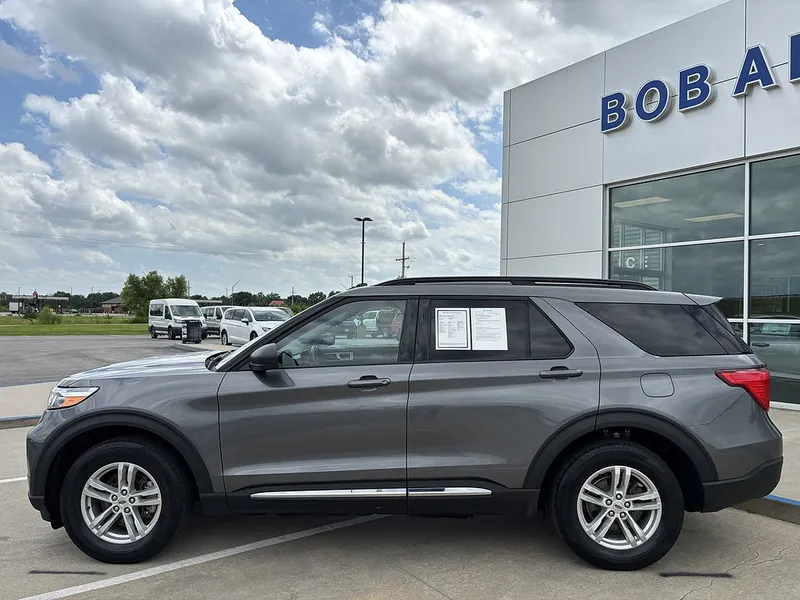 2023 Ford Explorer XLT in Carbonized Gray — front three-quarter view