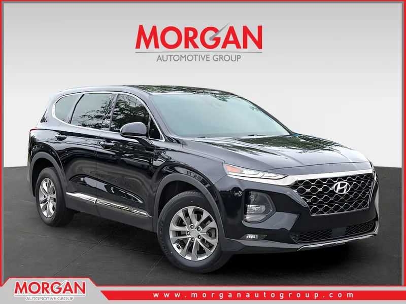 2019 Hyundai Santa Fe SEL in Black — front three-quarter view