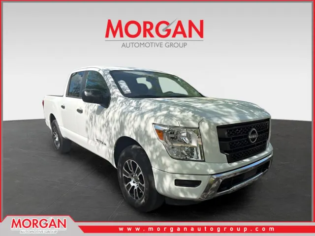 2024 Nissan Titan SV in White — front three-quarter view