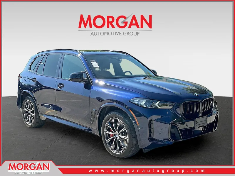 2024 BMW X5 M60i in Blue — front three-quarter view