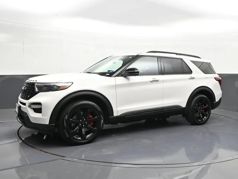2022 Ford Explorer ST in White — front three-quarter view