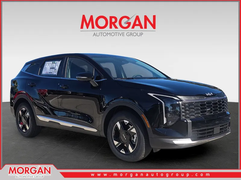 2026 Kia Sportage LX in Ebony Black — front three-quarter view