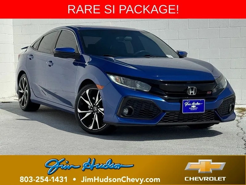 2019 Honda Civic Si in Blue — front three-quarter view