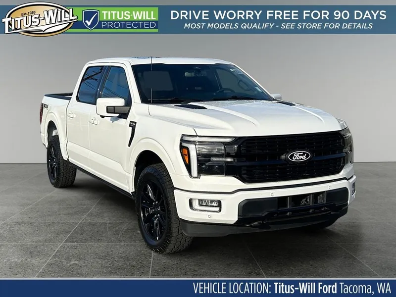 2024 Ford F-150 Platinum in White — front three-quarter view