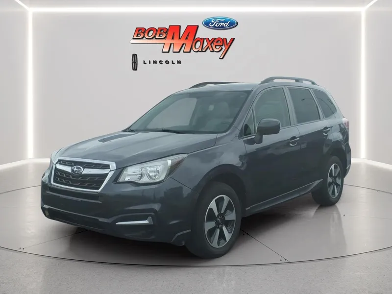 2018 Subaru Forester 2.5i Premium in Dark Gray Metallic — front three-quarter view