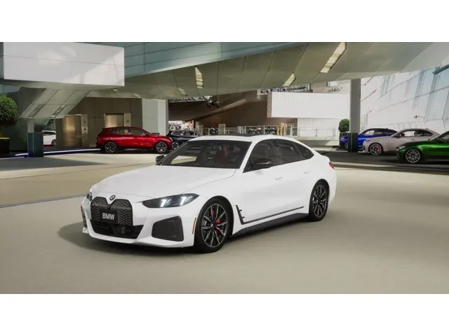 2026 BMW i4 xDrive40 in Alpine White — front three-quarter view