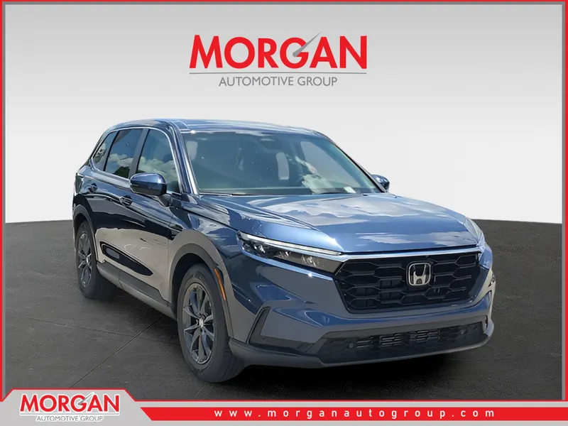 2026 Honda CR-V EX-L in Canyon River Blue Metallic — front three-quarter view