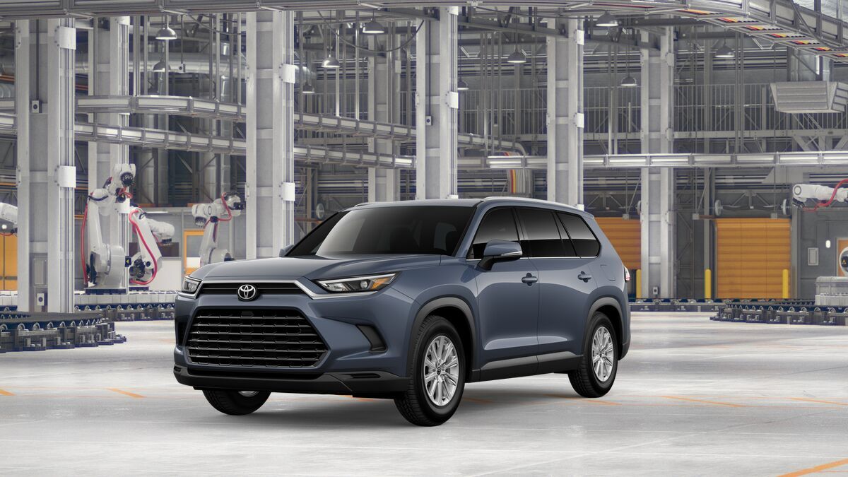 2026 Toyota Grand Highlander XLE in Storm Cloud — front three-quarter view