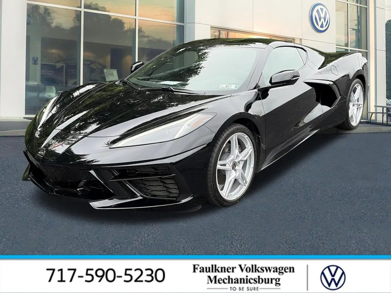 2020 Chevrolet Corvette Stingray Coupe 1LT in Black — front three-quarter view
