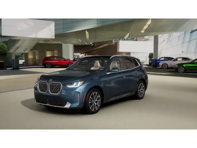 2026 BMW X3 30 xDrive in Arctic Race Blue metallic — front three-quarter view