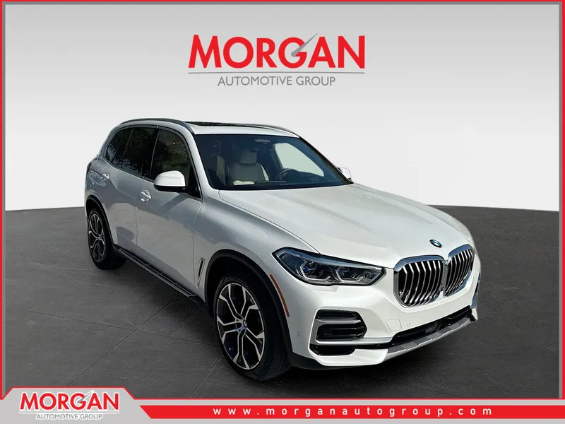 2022 BMW X5 xDrive40i in Mineral White Metallic — front three-quarter view