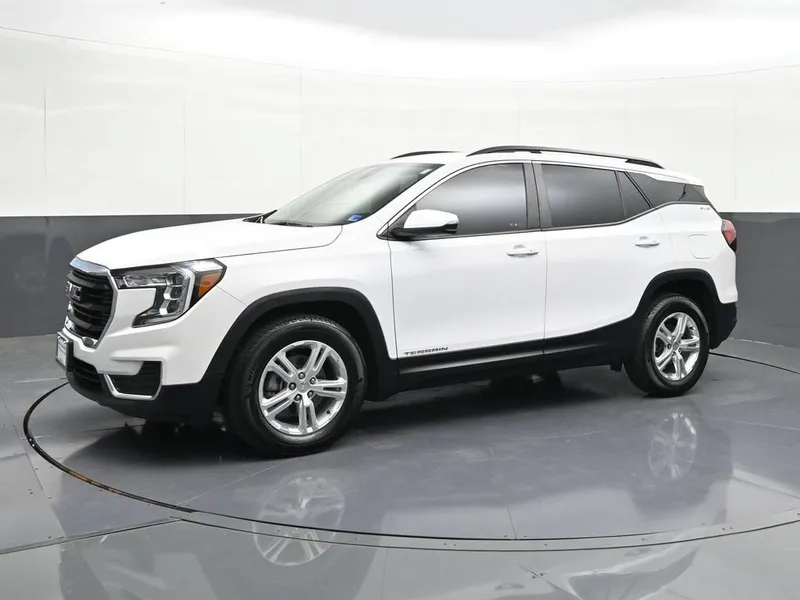 2024 GMC Terrain SLE in Summit White — front three-quarter view