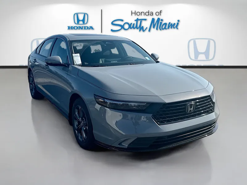 2026 Honda Accord Hybrid EX-L in Urban Gray Pearl — front three-quarter view