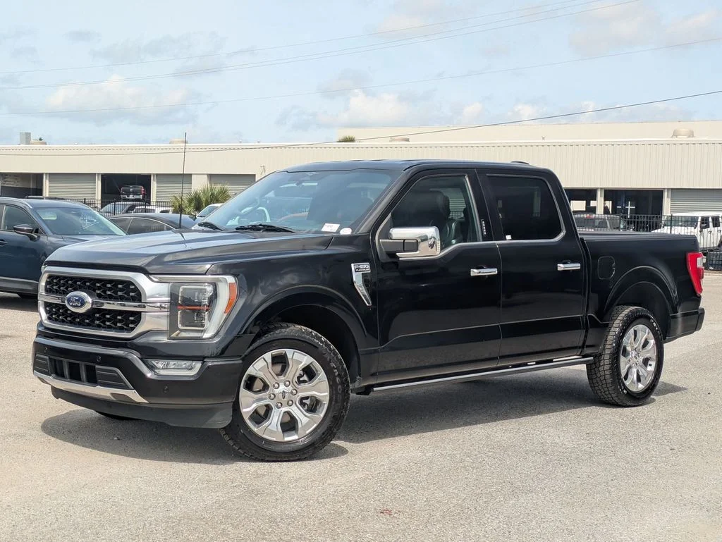 2023 Ford F-150 Platinum in Black — front three-quarter view
