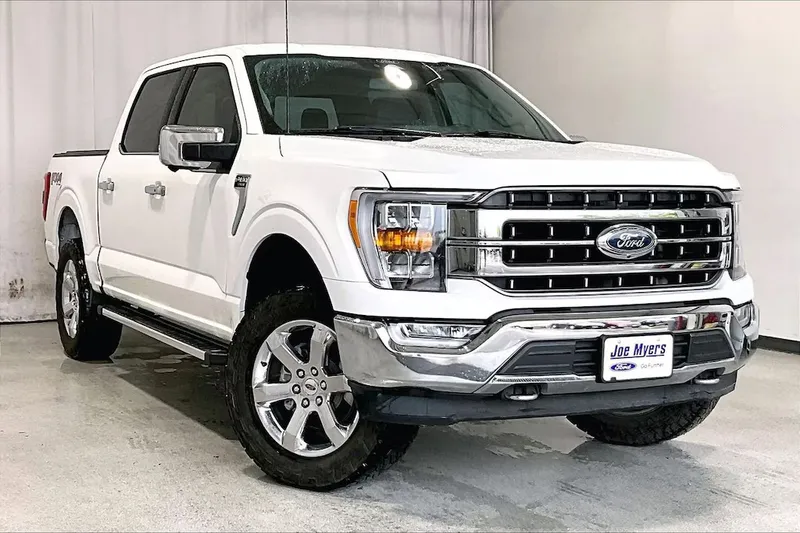 2022 Ford F-150 in Star White Metallic Tri-Coat — front three-quarter view