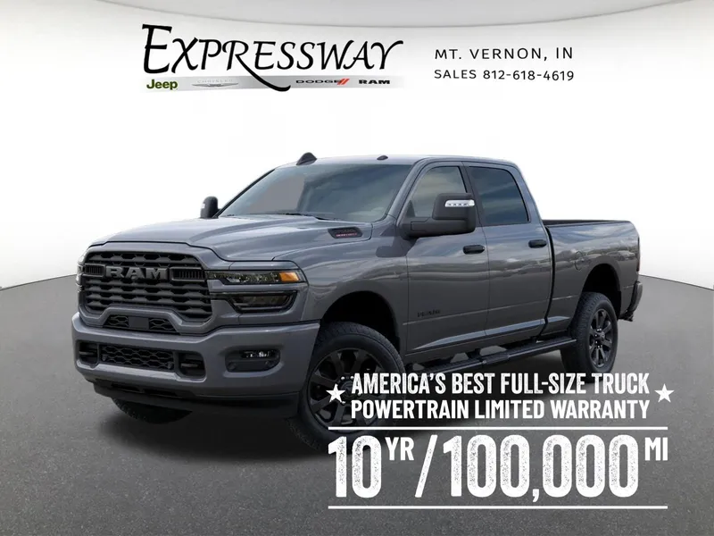 2026 RAM 2500 Big Horn 4x4 Crew Cab 6'4 Box in Ceramic Gray Clear-Coat Exterior Paint — front three-quarter view