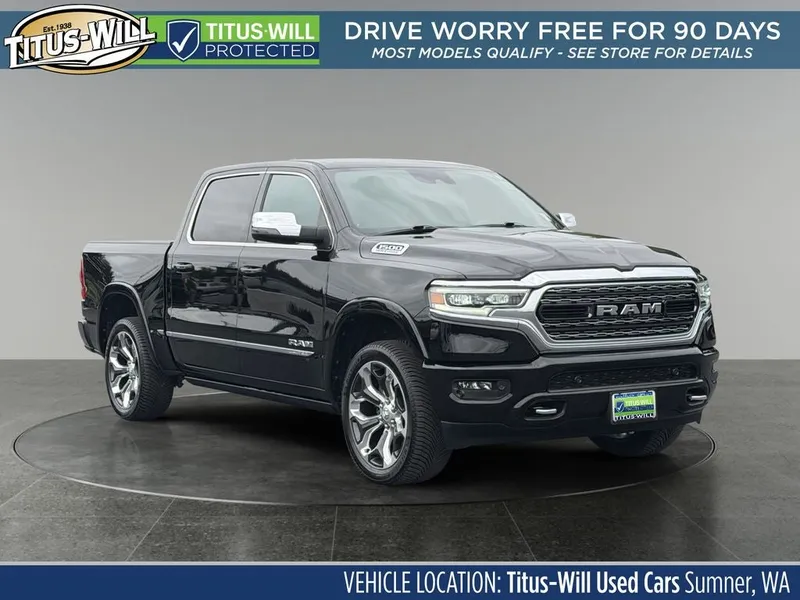 2023 RAM 1500 Limited in Black — front three-quarter view