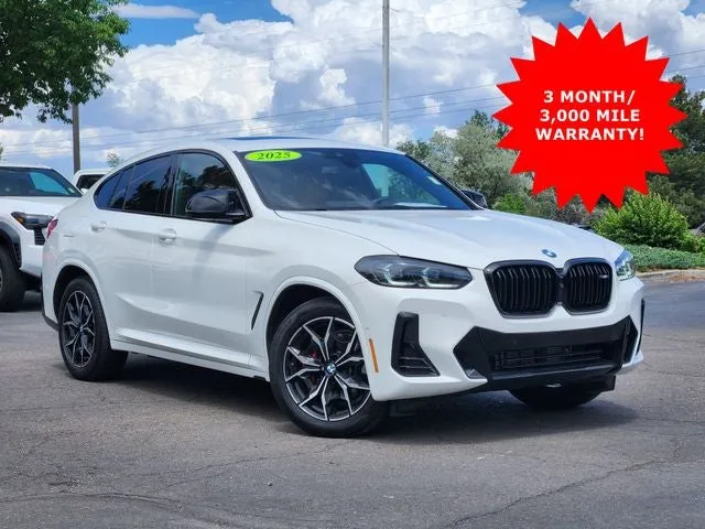 2025 BMW X4 M40i in Alpine White — front three-quarter view