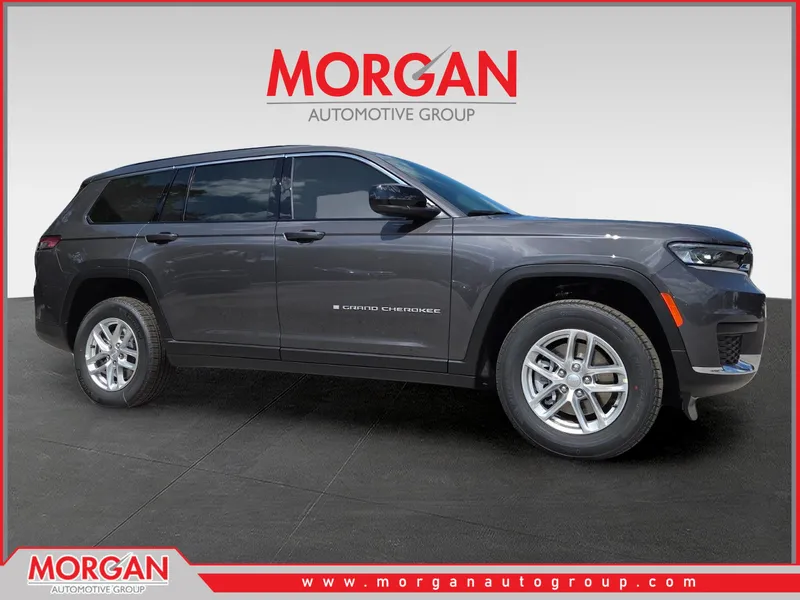 2026 Jeep Grand Cherokee L Laredo in Gray — front three-quarter view