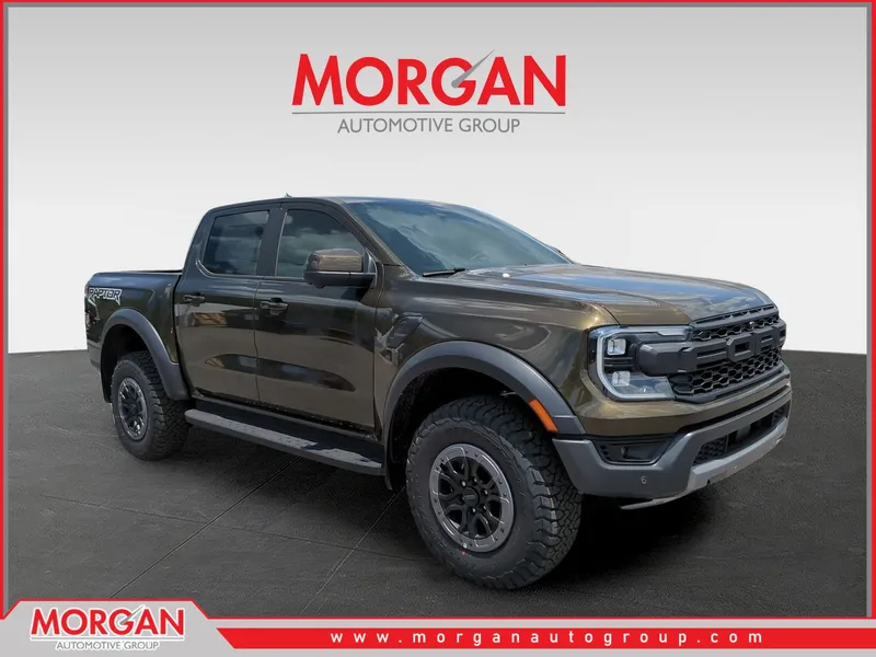 2026 Ford Ranger Raptor in Green — front three-quarter view