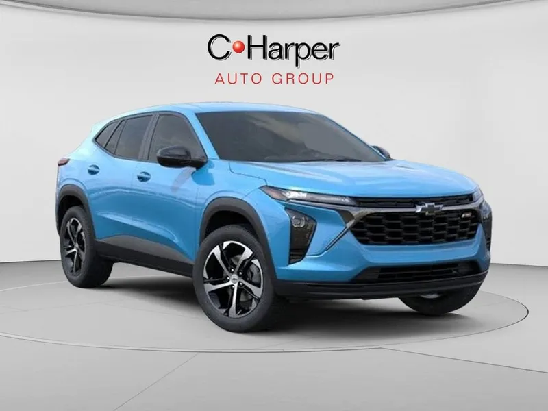 2026 Chevrolet Trax 1RS in Marina Blue Metallic — front three-quarter view