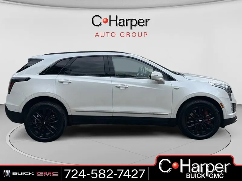 2024 Cadillac XT5 Sport in Crystal White Tricoat — front three-quarter view